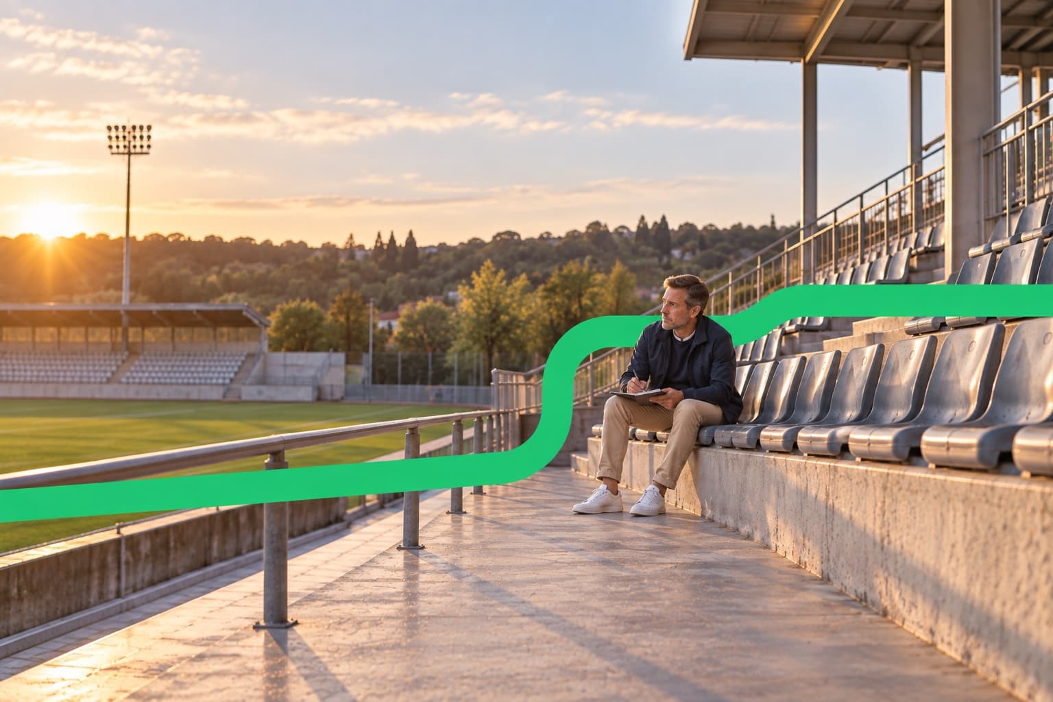 Skaut na trybunach stadionu